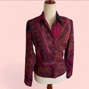 Y2K Rampage Paisley Button Down Top